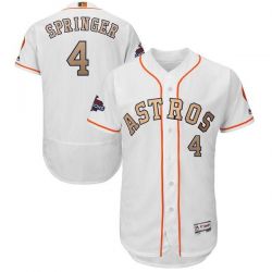 Cheap George Springer Astros Jersey From China White Gold Program for World Series Champions Flex Base #4