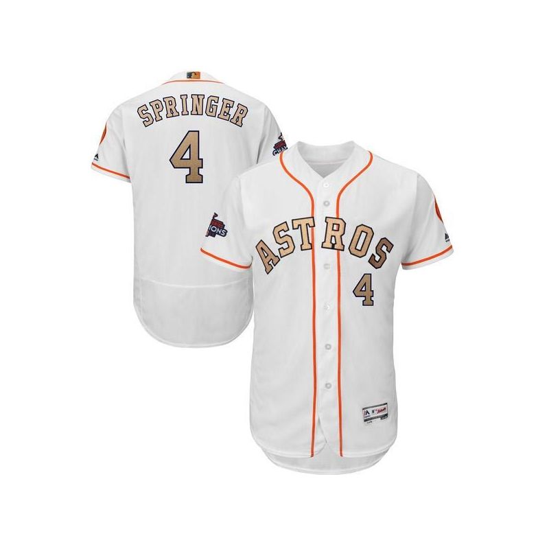 Cheap George Springer Astros Jersey From China White Gold Program for World Series Champions Flex Base #4 Cheap George Springer Astros Jersey From China White Gold Program for World Series Champions Flex Base #4