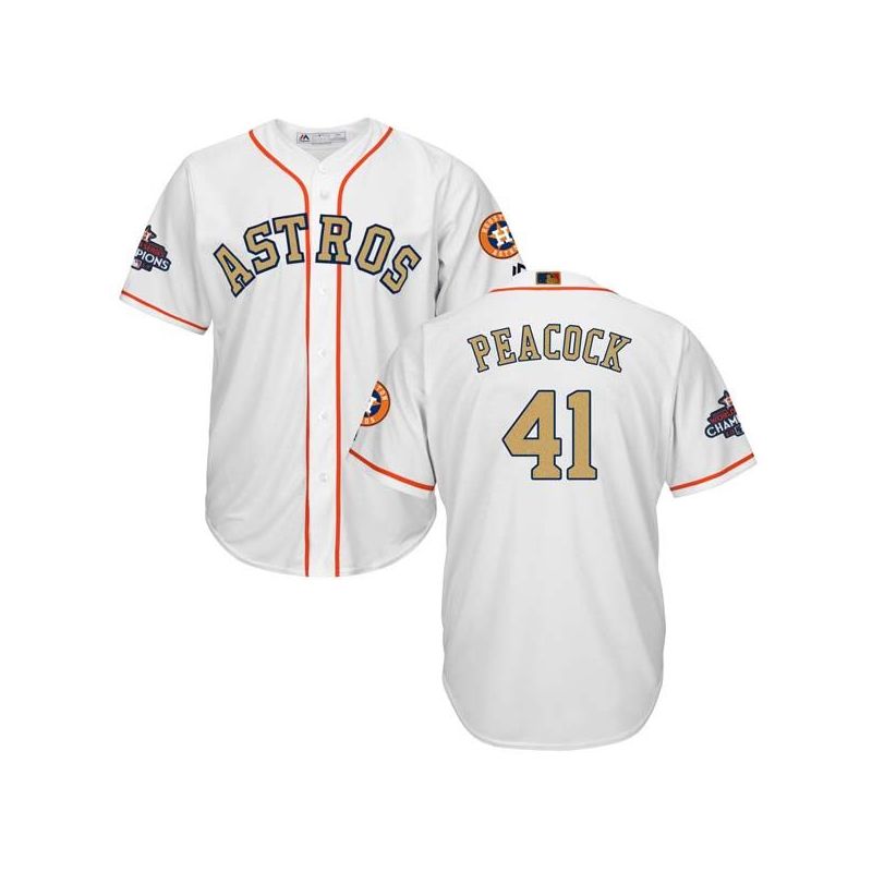 Cheap Brad Peacock Astros Jersey From China White Gold Program for World Series Champions Cool Base #41 Cheap Brad Peacock Astros Jersey From China White Gold Program for World Series Champions Cool Base #41