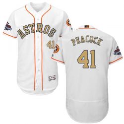 Cheap Brad Peacock Astros Jersey From China White Gold Program for World Series Champions Flex Base #41