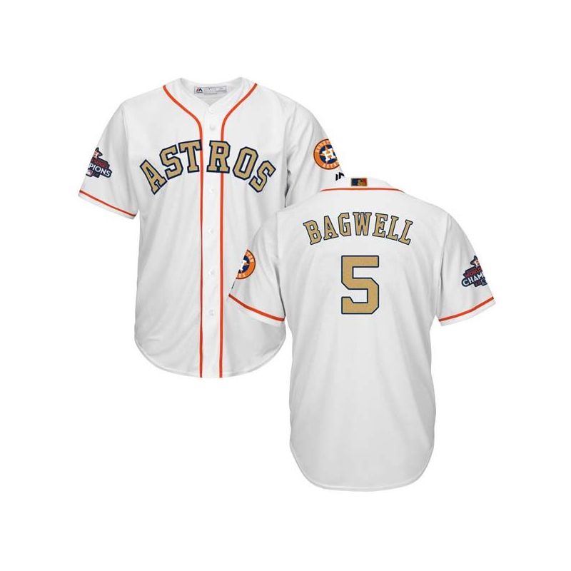 Cheap Jeff Bagwell Astros Jersey From China White Gold Program for World Series Champions Cool Base #5 Cheap Jeff Bagwell Astros Jersey From China White Gold Program for World Series Champions Cool Base #5