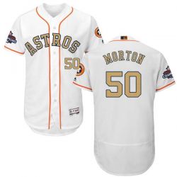 Cheap Charlie Morton Astros Jersey From China White Gold Program for World Series Champions Flex Base #50