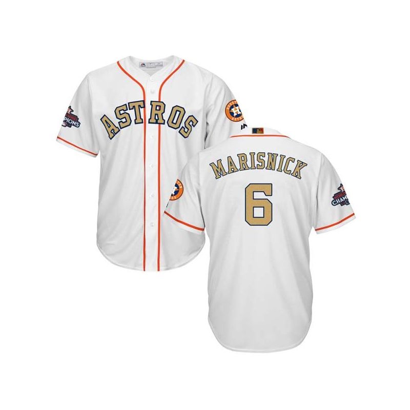 Cheap Jake Marisnick Astros Jersey From China White Gold Program for World Series Champions Cool Base #6 Cheap Jake Marisnick Astros Jersey From China White Gold Program for World Series Champions Cool Base #6