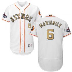 Cheap Jake Marisnick Astros Jersey From China White Gold Program for World Series Champions Flex Base #6