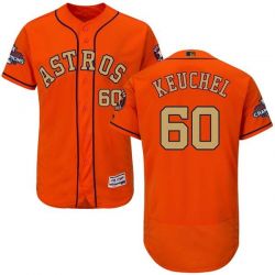 Cheap Dallas Keuchel Astros Jersey From China Orange Gold Program for World Series Champions Flex Base #60