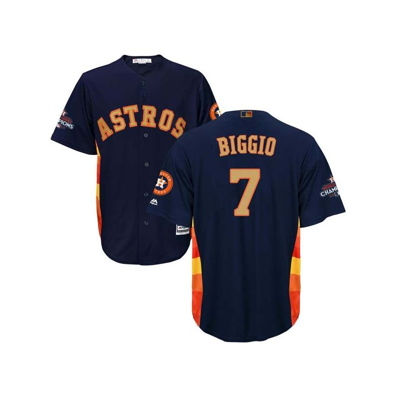 Cheap Craig Biggio Astros Jersey From China Blue Gold Program for World Series Champions Cool Base #7