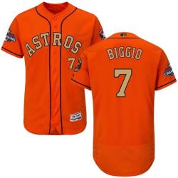 Cheap Craig Biggio Astros Jersey From China Orange Gold Program for World Series Champions Flex Base #7