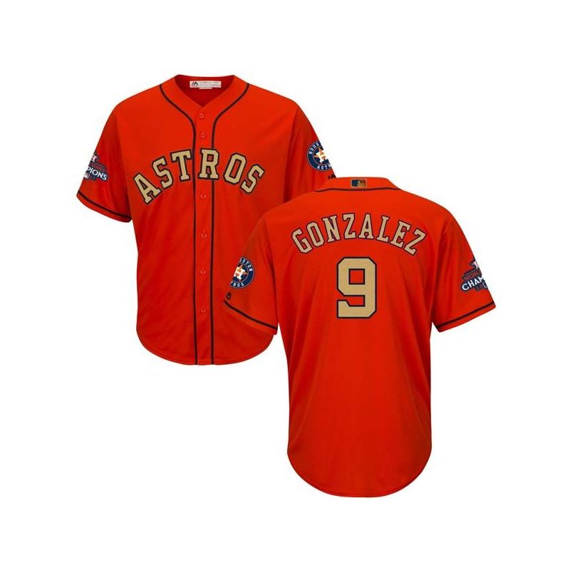 Cheap Marwin Gonzalez Astros Jersey From China Orange Gold Program for World Series Champions Cool Base #9