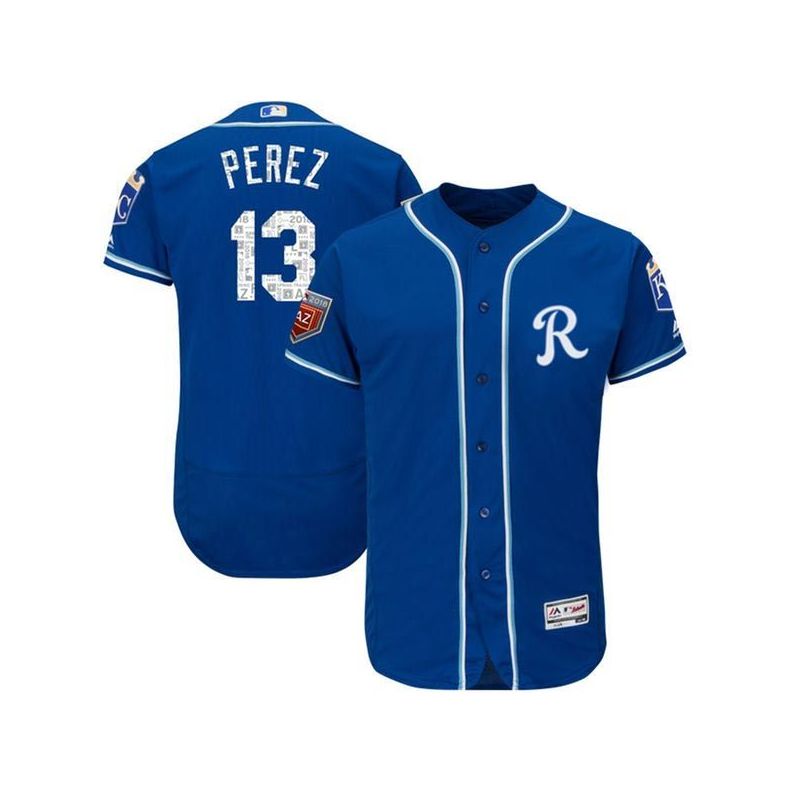 Cheap Salvador Perez Royals Jersey From China Blue Flex Base 2018 Spring Training #13