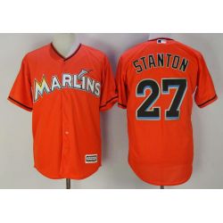 Cheap Giancarlo Stanton Marlins Jersey From China Orange Cool Base #27