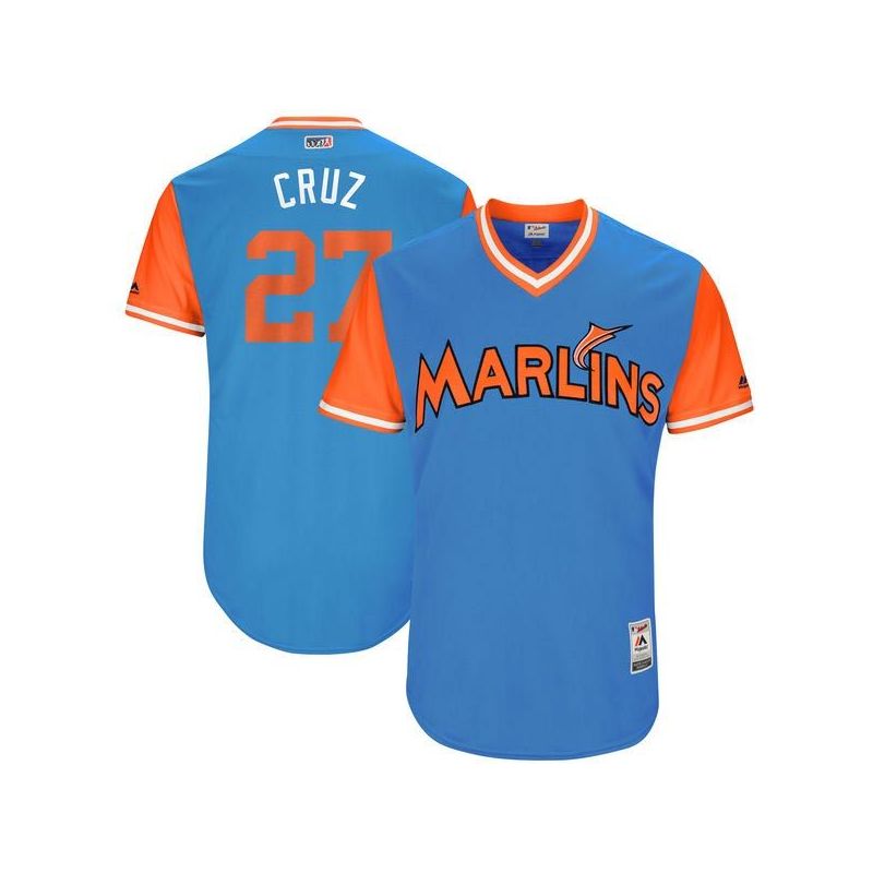 Cheap Giancarlo Stanton Nickname CRUZ Marlins Jersey From China Little League Weekend #27