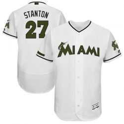 Cheap Giancarlo Stanton Marlins Jersey From China White Memorial Day #27