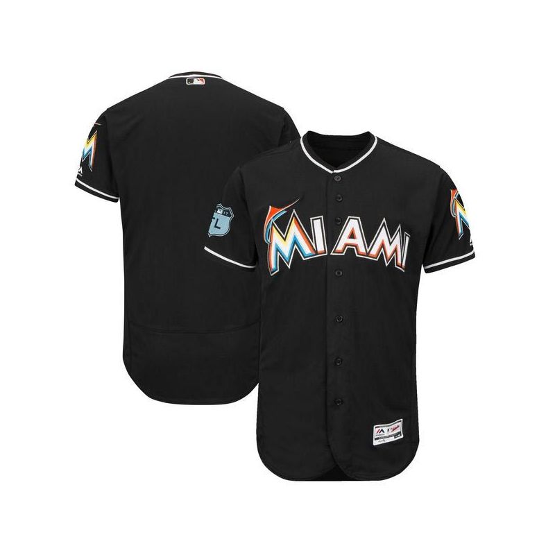Cheap Miami Marlins Jersey From China Blank Black 2017 Spring Training
