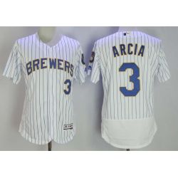 Cheap Orlando Arcia Brewers Jersey From China White Flex Base #3
