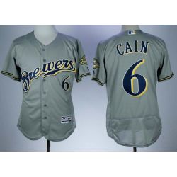 Cheap Lorenzo Cain Brewers Jersey From China Grey Flex Base #6