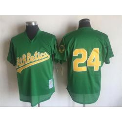 Cheap Rickey Henderson Athletics Jersey From China Green yellow-lettering throwback #24