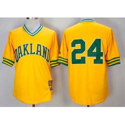 Cheap Rickey Henderson Athletics Jersey From China Yellow turn back the clock #24