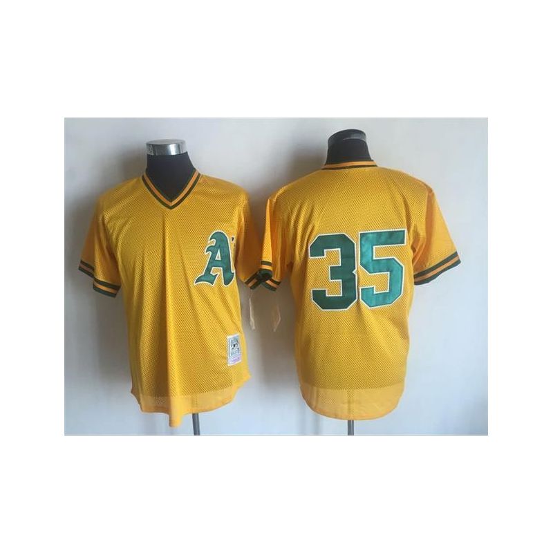 Cheap Rickey Henderson Athletics Jersey From China Yellow throwback #35