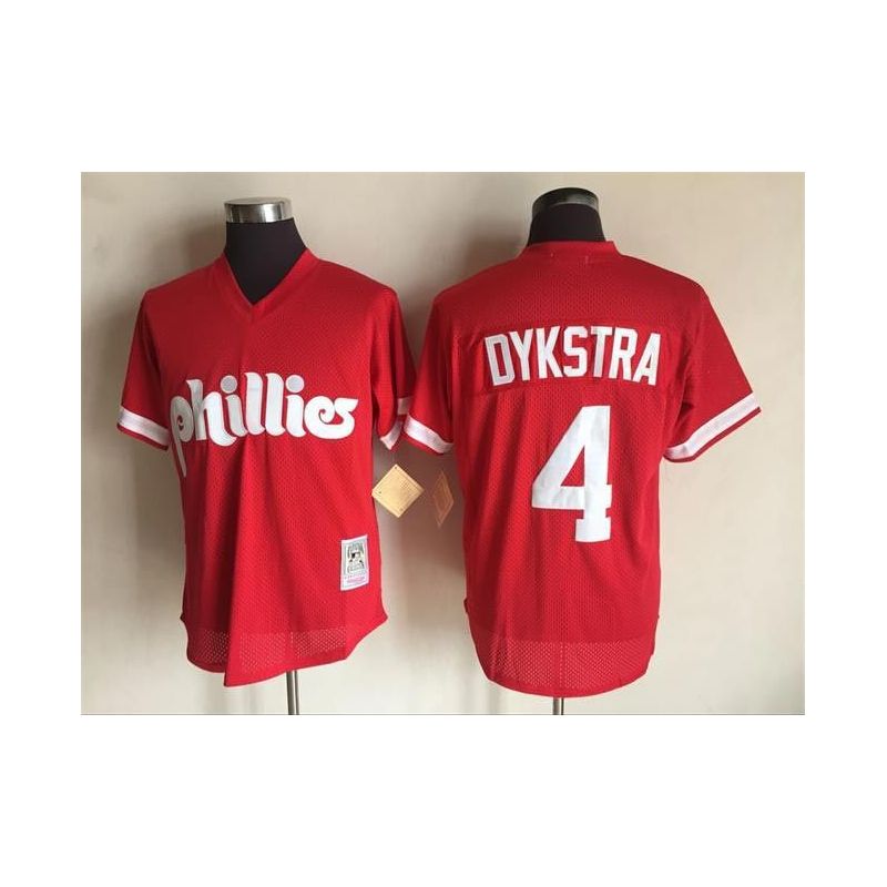 Cheap Lenny Dykstra Phillies Jersey From China Red throwback #4