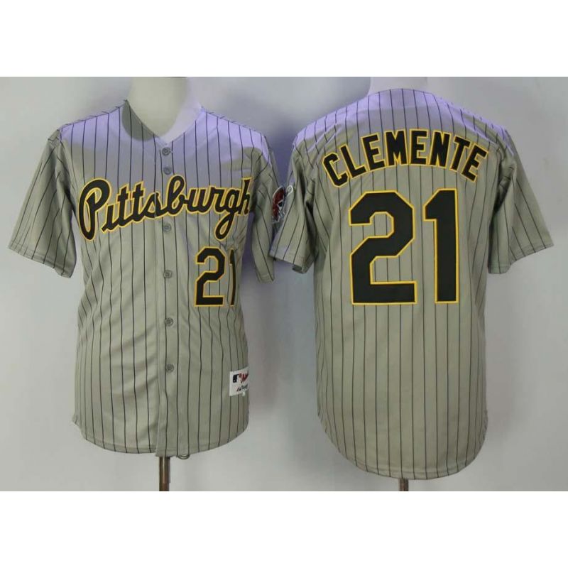 Cheap Roberto Clemente Pirates Jersey From China Grey turn back the clock #21