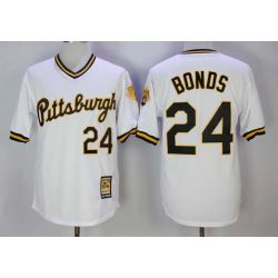 Cheap Barry Bonds Pirates Jersey From China White 1990-1997 throwback pull over #24