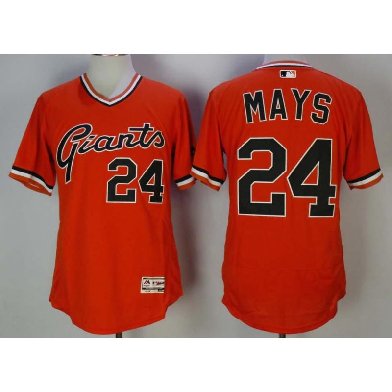 Cheap Willie Mays Giants Jersey From China Orange pullover Flex Base #24