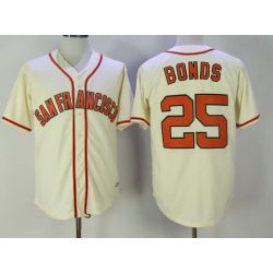 Cheap Barry Bonds Giants Jersey From China Cream throwbak #25