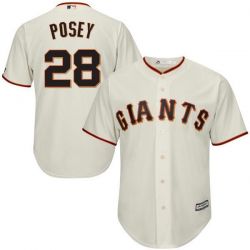 Cheap Buster Posey Giants Jersey From China Cream Cool Base #28