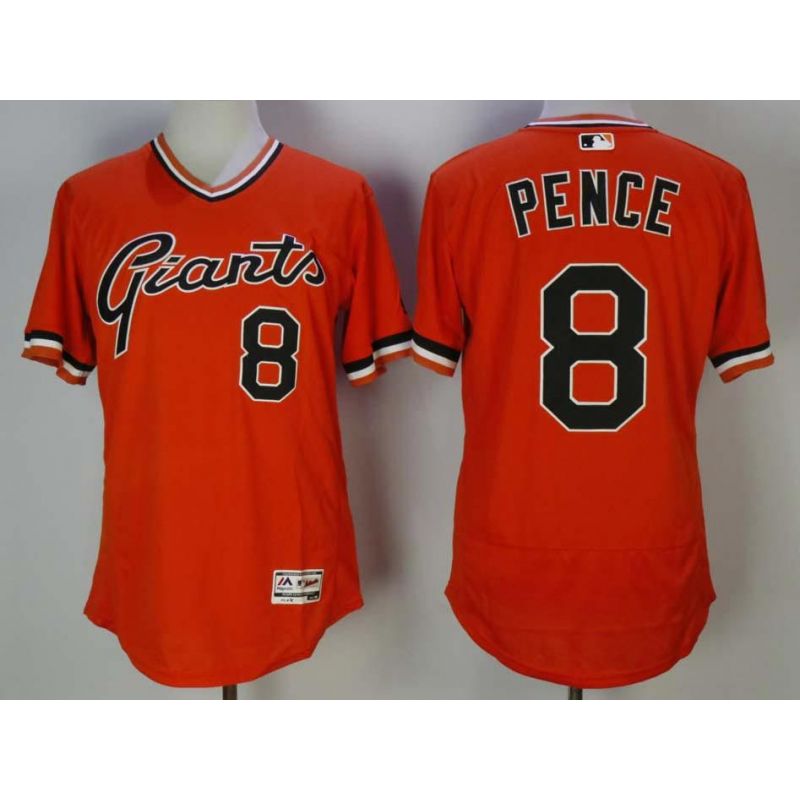 Cheap Hunter Pence Giants Jersey From China Orange pullover Flex Base #8