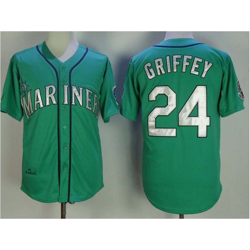 Cheap Ken Griffey Jr Mariners Jersey From China Green 1995 throwback #24