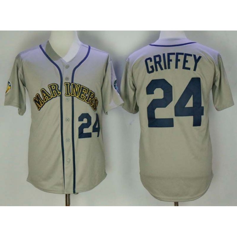Cheap Ken Griffey Jr Mariners Jersey From China Grey throwback #24 Cheap Ken Griffey Jr Mariners Jersey From China Grey throwback #24