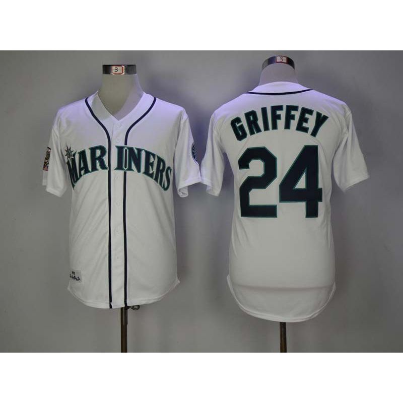 Cheap Ken Griffey Jr Mariners Jersey From China White throwback #24