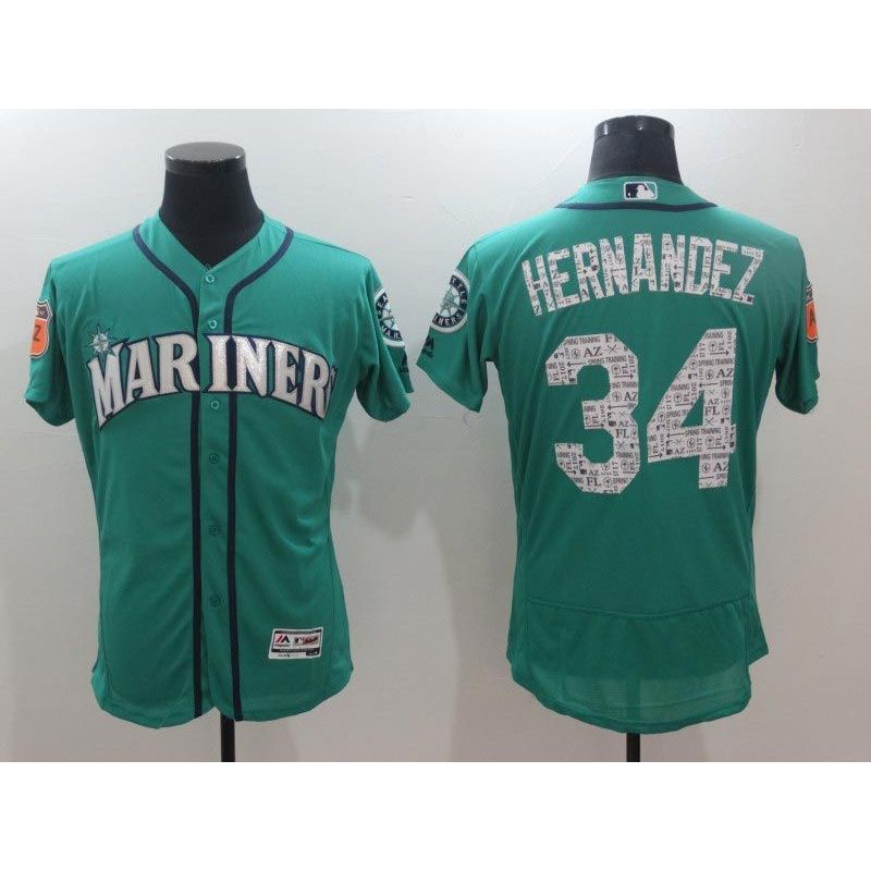 Cheap Felix Hernandez Mariners Jersey From China Green 2017 Spring Training #34