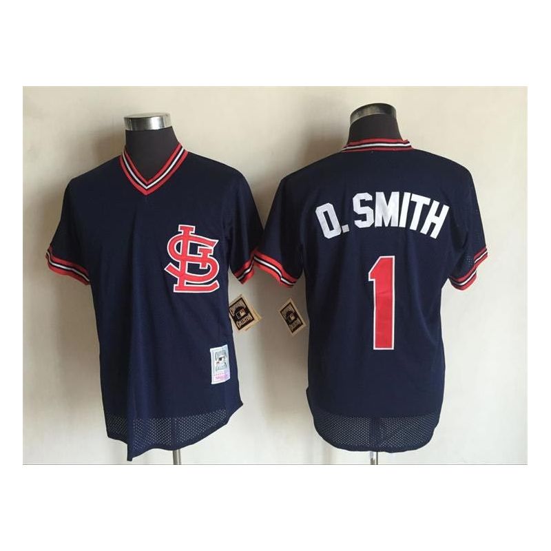 Cheap Ozzie Smith Cardinals Jersey From China Navy throwback #1