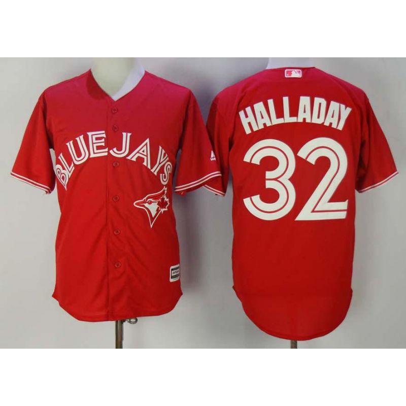 Cheap Roy Halladay Blue Jays Jersey From China Red Cool Base #32