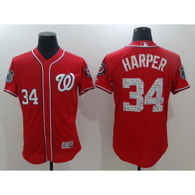 Cheap Bryce Harper Nationals Jersey From China Red 2017 Spring Training #34