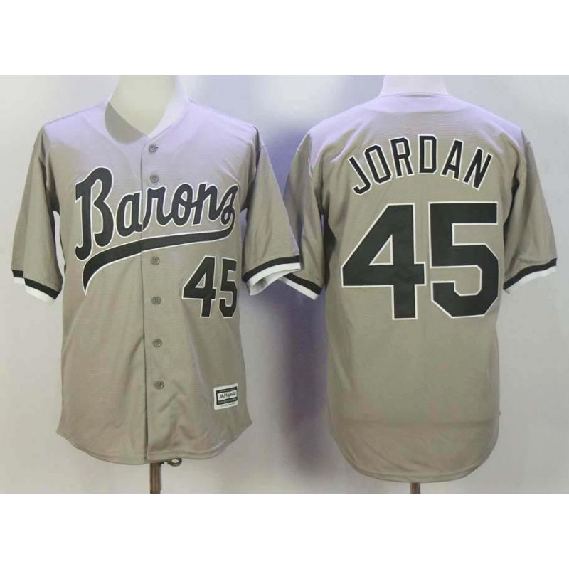 Cheap Michael Jordan Birmingham Barons Jersey From China Grey #45 Cheap Michael Jordan Birmingham Barons Jersey From China Grey #45