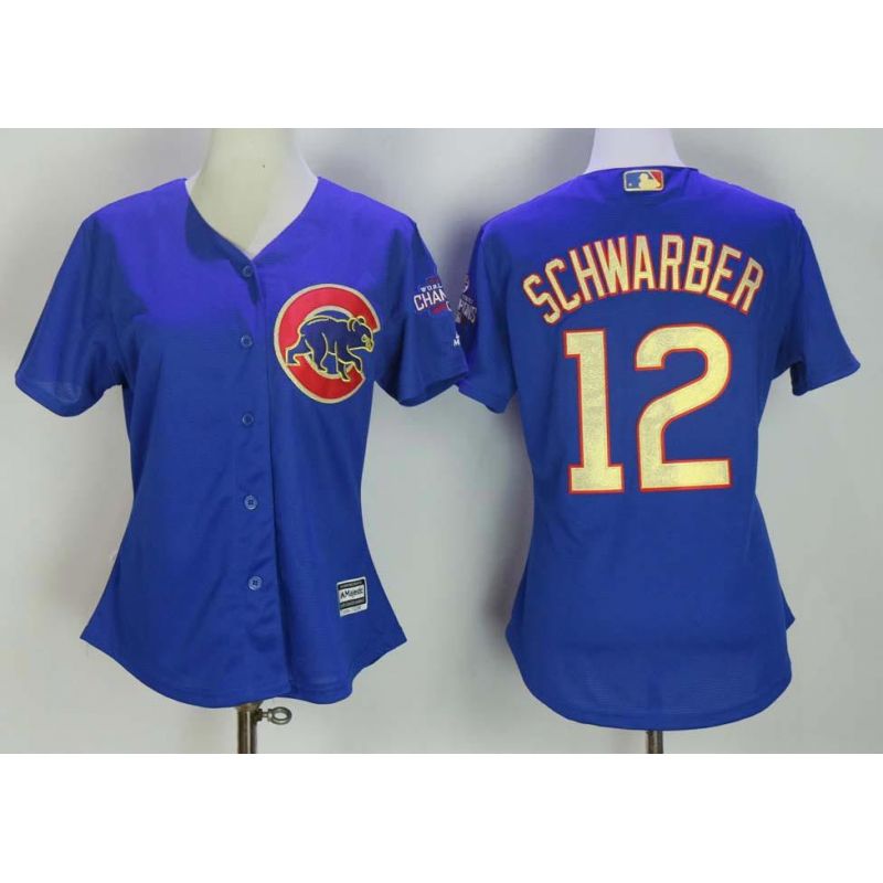 Cheap Kyle Schwarber Cubs Women Jersey From China Blue #12