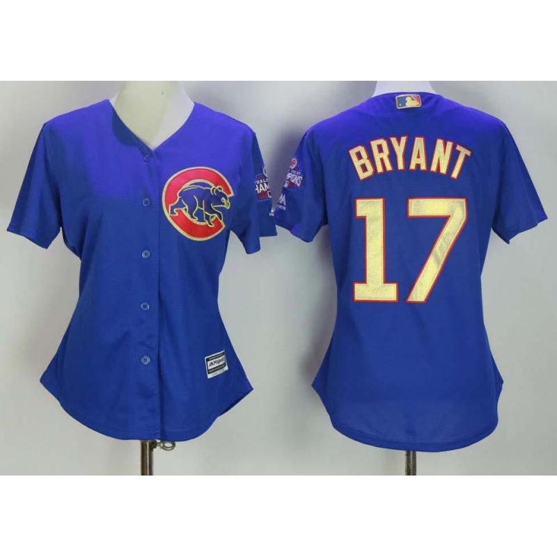 Cheap Kris Bryant Cubs Women Jersey From China Blue #17