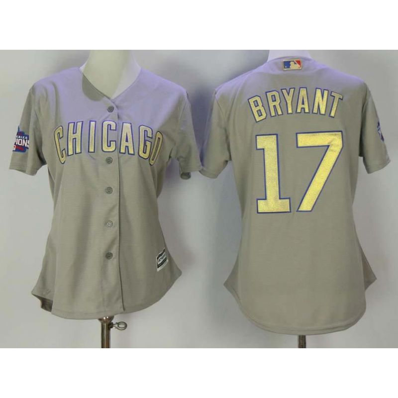 Cheap Kris Bryant Cubs Women Jersey From China Grey #17