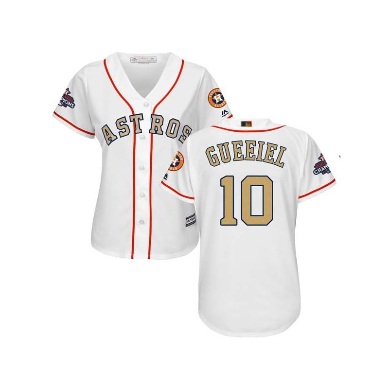 Cheap Yuli Gurriel Astros Women Jersey From China White Gold Program for World Series Champions #10