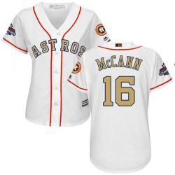 Cheap Brian McCann Astros Women Jersey From China White Gold Program for World Series Champions #16