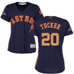 Cheap Preston Tucker Astros Women Jersey From China Blue Gold Program for World Series Champions #20