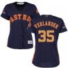 Cheap Justin Verlander Astros Women Jersey From China Blue Gold Program for World Series Champions #35