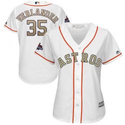 Cheap Justin Verlander Astros Women Jersey From China White Gold Program for World Series Champions #35