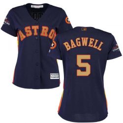 Cheap Jeff Bagwell Astros Women Jersey From China Blue Gold Program for World Series Champions #5