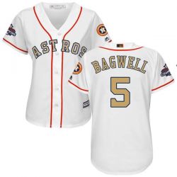 Cheap Jeff Bagwell Astros Women Jersey From China White Gold Program for World Series Champions #5