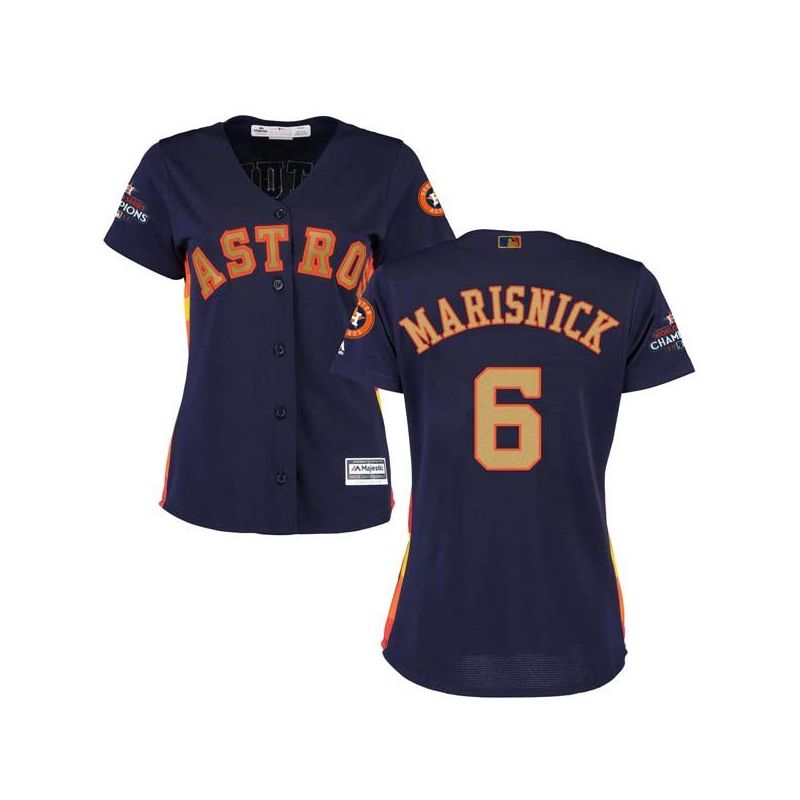 Cheap Jake Marisnick Astros Women Jersey From China Blue Gold Program for World Series Champions #6