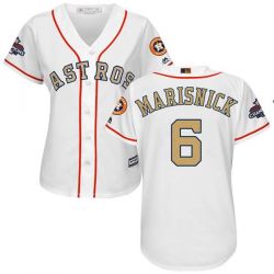 Cheap Jake Marisnick Astros Women Jersey From China White Gold Program for World Series Champions #6