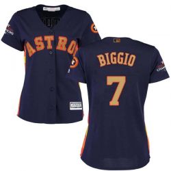 Cheap Craig Biggio Astros Women Jersey From China Blue Gold Program for World Series Champions #7